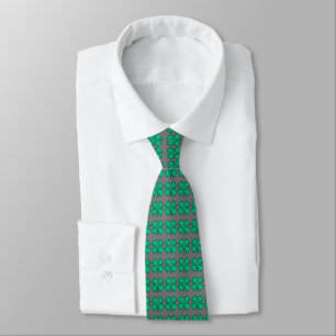 Cravate Lucky 4 Leaf Irish Clover gray necktie