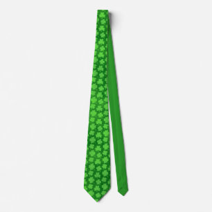 Cravate Lucky Four Leaf Clover Motif Green Irish