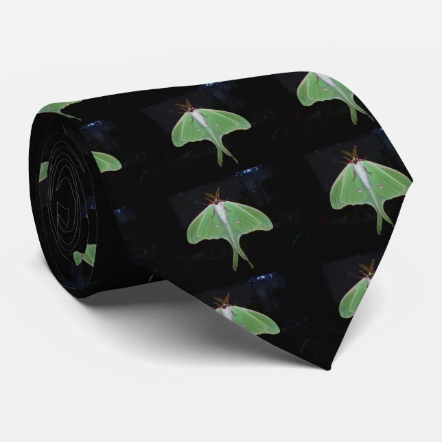 Cravate Luna noir et vert (Roulé)