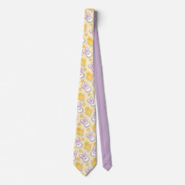 Cravate lunatique jaune de Pâques de lapin et de