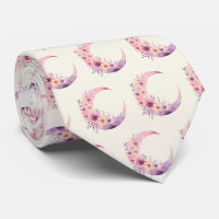 Lune rose Croissant avec Jolie Fleurs Motif