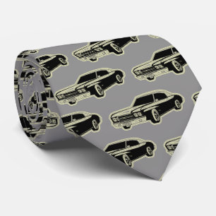 Cravate Luxe Elegant Moderne Voiture Noir Or