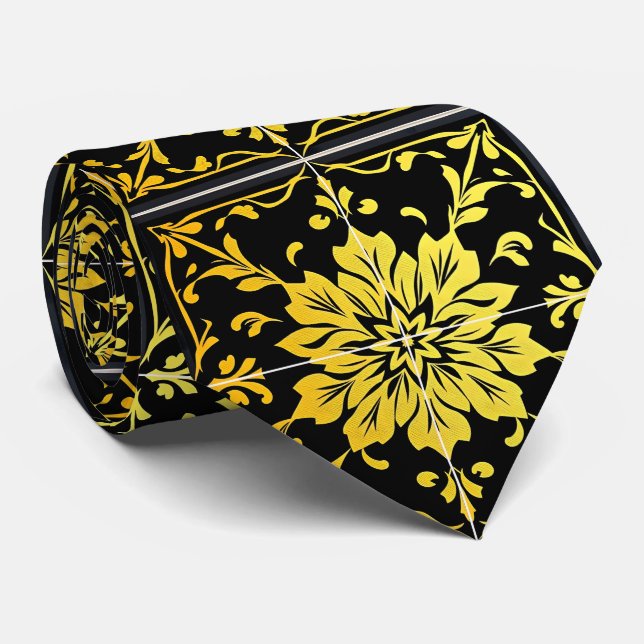 Cravate Luxe Moderne Elégante Collection Florale (Roulé)