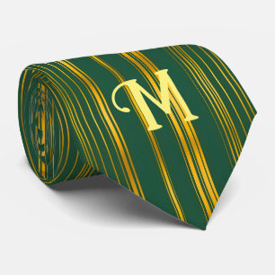 Cravate Luxe Moderne Green Gold Linen Texture Collection