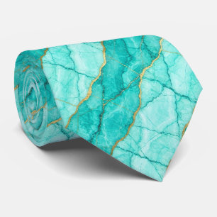 Cravate Luxueux Lien de Pierre Marbre Turquoise, Sarcell