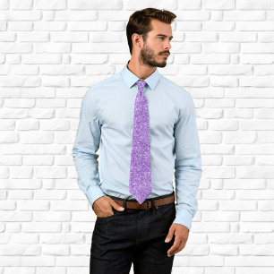 Cravate Luxueux Pailleté Améthyste Violet Paillettes