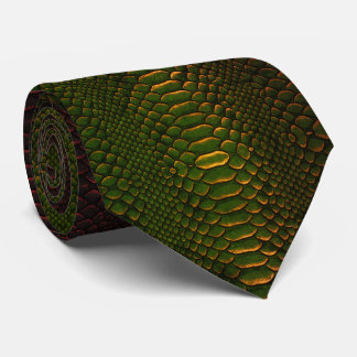 Cravate Luxury Emerald Green and Copper Snakeskin Texture