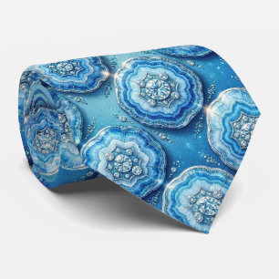 Cravate Luxury Faux Soie Col Ocean Blue Geode