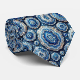 Cravate Luxury Faux Soie Col Ocean Blue Geode