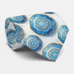 Cravate Luxury Faux Soie Col Ocean Blue Geode