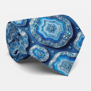 Cravate Luxury Faux Soie   Col Ocean Blue Geode