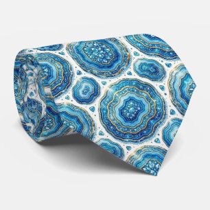 Cravate Luxury Faux Soie Col Ocean Blue Geode