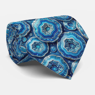 Cravate Luxury Faux Soie Col Ocean Blue Geode