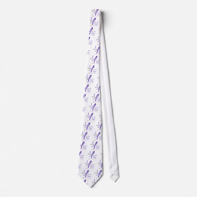 Cravate Lymphome de Hodgkin Je porte du ruban violet pour  (Devant)