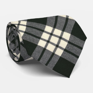 Cravate MacFarlane Tartan moderne noir et blanc