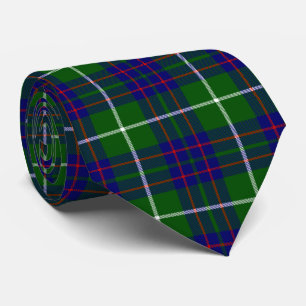 Cravate MacIntyre tartan vert bleu plaid