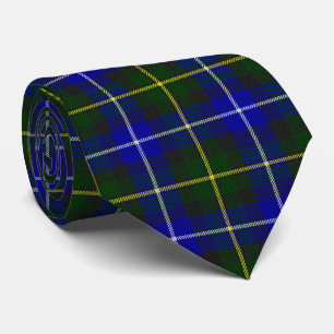 Cravate Macneil de Barra tartan bleu vert plaid