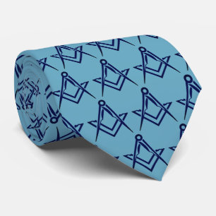 Cravate Maçonnerie maçonnique Franc-Maçon motif bleu