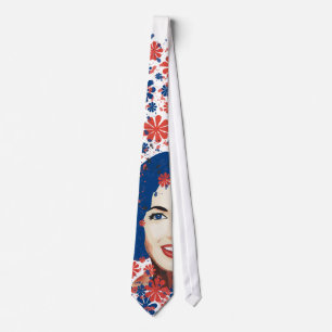 Cravate Madame florale d'encre