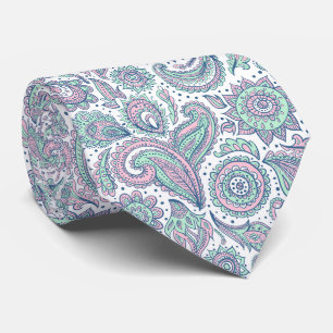 Cravate Magnifique motif floral de paysage vintage