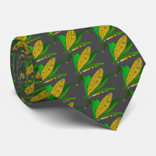 Cravate maïs aux feuilles verts. Gray
