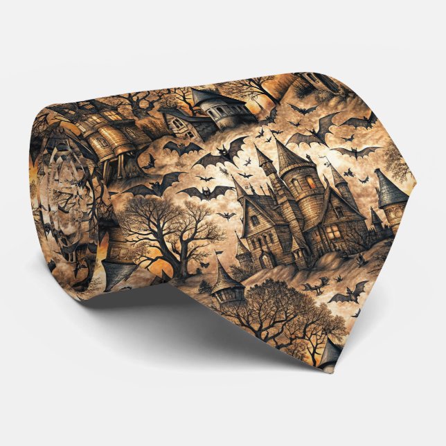 Cravate Maison hantée vintage (Roulé)