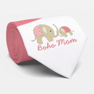 Cravate Maman de Boho, Eléphant rose