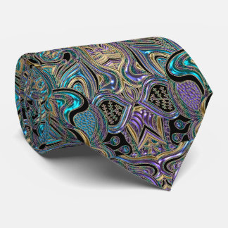 Cravate Mandala floral pourpre de dentelle de turquoise