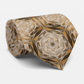 Cravate Mandala géométrique sépia