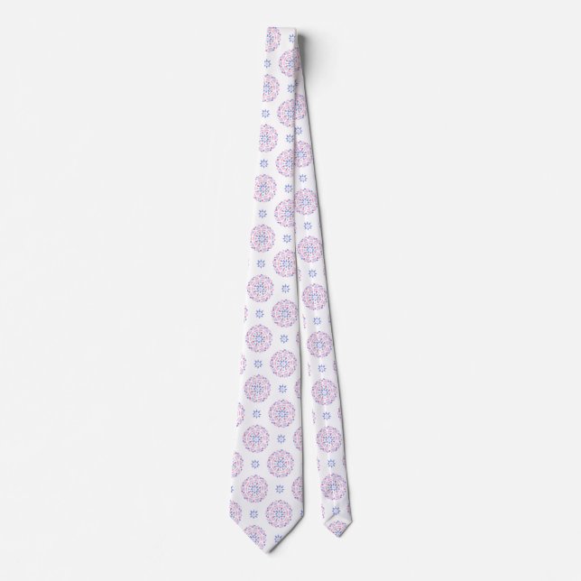 Cravate Mandala Pink Purple Blue Bigender Pride Drapeau (Devant)