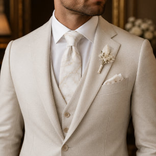 Cravate Marbre d'Ivoire Luxe