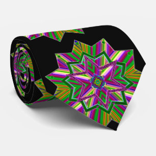 Cravate Mardi Gras Joyaux Tons Sur Noir CouTie