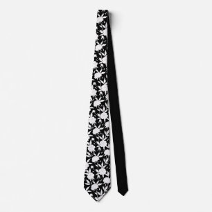 Cravate Mariage à motifs floraux noir et blanc