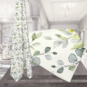 Cravate Mariage blanc crémeux Eucalyptus