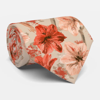 Cravate Mariage Bohème d'Homme d'Affaires à Motif Amarylli