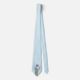 Cravate Mariage d'aquarelle violet et bleu Iris
