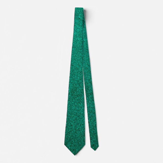 Cravate Mariage de la fête des pères moderne vert paillett (Devant)