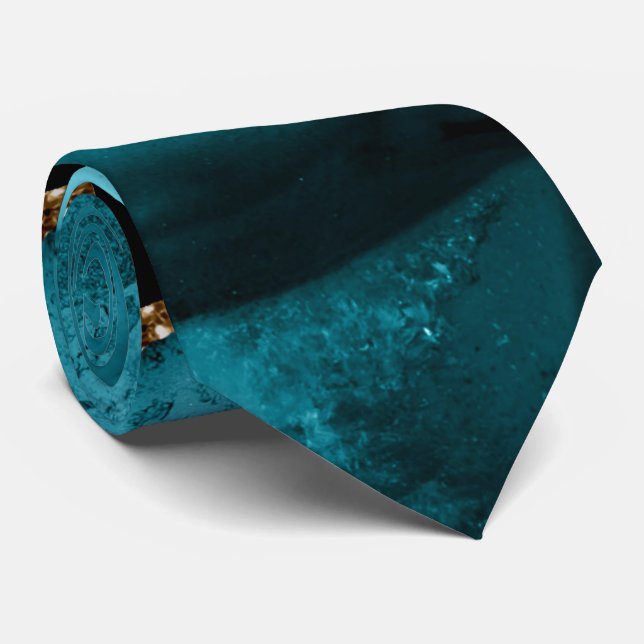 Cravate Mariage de motif de carrelage de l'agate Turquoise (Roulé)