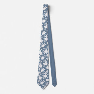 Cravate Mariage de motifs floraux bleu et blanc