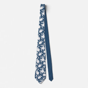 Cravate Mariage de motifs floraux bleu et blanc