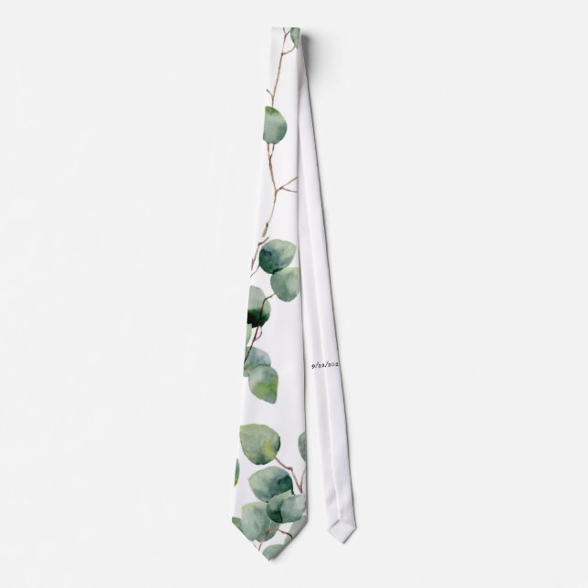 Cravate Mariage Eucalyptus (Devant)
