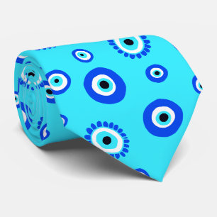 Cravate Mariage grec Aqua Blue Eye Talisman