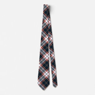Cravate Marine bleu rouge élégant Tartan Plaid Jacquard 