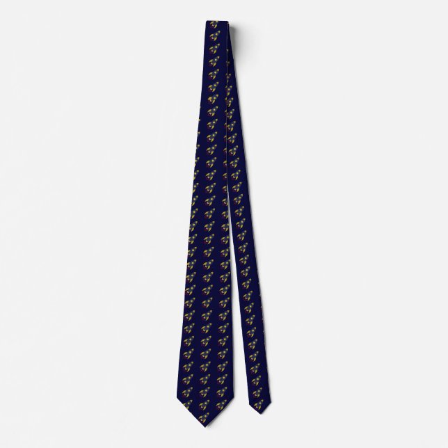 Cravate Marine Blue Space Rocket Hommes's Graduation, Trav (Devant)