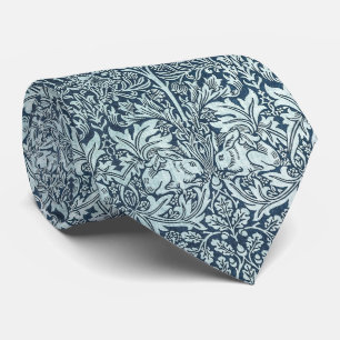 Cravate Marine Blue White Rabbit William Morris