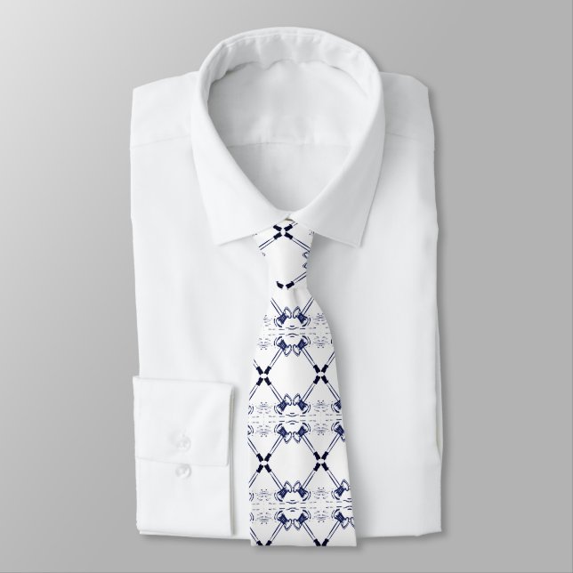 Cravate Marine et White Gavels plaidoyer oeuvre d'art Crav (Attaché)