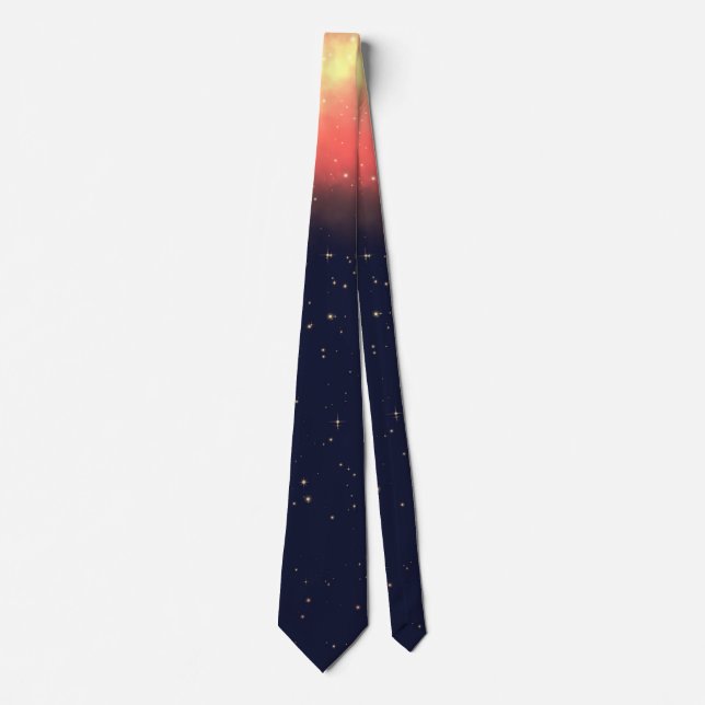 Cravate Marine Orange Nightsky milkyway, étoiles, nuit (Devant)