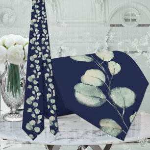 Cravate Marine Sage Green Eucalyptus Mariage de verdure