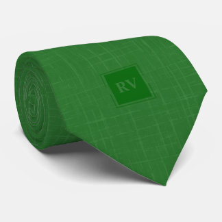 Cravate Marque de hachage classique Emerald Green Monogram