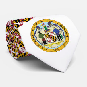 Cravate Marylander Drapeau & Sceau Design, Drapeau du Mary